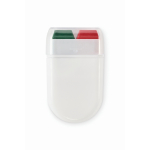 Body paint stick with different flags in case dark green colour