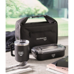 Cooler bag with temperature indicator and short handles 5L black colour main ambient view