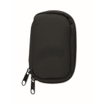 RPET key case with zipper and 5 rings black colour