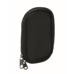 RPET key case with zipper and 5 rings black colour sixth view