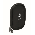RPET key case with zipper and 5 rings black colour main view