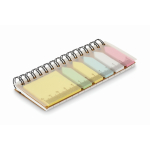 Compact ring-bound notes set with assorted sticky notes beige colour