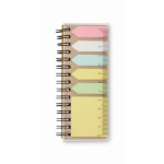 Compact ring-bound notes set with assorted sticky notes beige colour fourth view