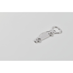 Zinc alloy car-shaped bottle opener matt silver colour fourth photographic view