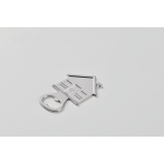 House-shaped zinc alloy bottle opener matt silver colour fourth photographic view