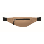 RPET 600D polyester waist bag with zippers khaki colour third view
