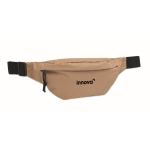 RPET 600D polyester waist bag with zippers khaki colour main view