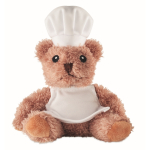 Polyester chef teddy bear with hat and apron white colour