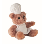 Polyester chef teddy bear with hat and apron white colour second view