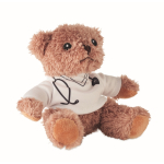 Medical polyester plush with printed white T-shirt white colour second view