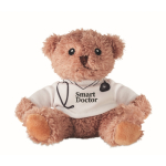 Medical polyester plush with printed white T-shirt white colour main view