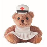Polyester teddy bear with printed nurse T-shirt white colour