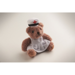 Polyester teddy bear with printed nurse T-shirt white colour fourth photographic view