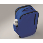 RPET polyester cabin backpack with trolley strap 15'' royal blue colour photographic view