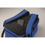 RPET polyester cabin backpack with trolley strap 15'' royal blue colour photographic view