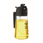 2-in-1 glass oil dispenser with cap 450ml black colour