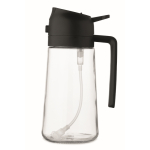 2-in-1 glass oil dispenser with cap 450ml black colour