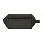 RPET 600D polyester toiletry bag with handle and zipper black colour seventh view