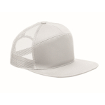 7-panel cotton cap with flat visor and mesh white colour