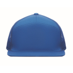 7-panel cotton cap with flat visor and mesh royal blue colour second view