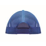 7-panel cotton cap with flat visor and mesh royal blue colour third view