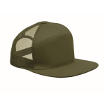 7-panel cotton cap with flat visor and mesh military green colour
