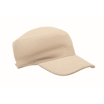 Brushed cotton military cap with velcro 260 g/m² beige colour