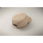 Brushed cotton military cap with velcro 260 g/m² beige colour third photographic view