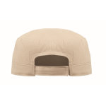 Brushed cotton military cap with velcro 260 g/m² beige colour fifth view