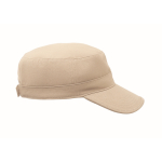 Brushed cotton military cap with velcro 260 g/m² beige colour sixth view