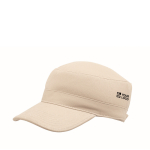 Brushed cotton military cap with velcro 260 g/m² beige colour view with print area