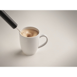 AA battery milk frother for office use black colour fourth photographic view