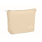 Polyester corduroy toiletry bag with inner lining 220 g/m² beige colour