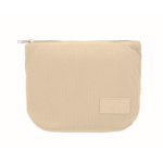 Polyester corduroy toiletry bag with inner lining 220 g/m² beige colour second view