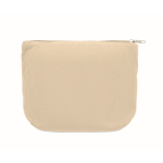 Polyester corduroy toiletry bag with inner lining 220 g/m² beige colour third view