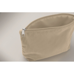 Polyester corduroy toiletry bag with inner lining 220 g/m² beige colour fifth photographic view