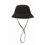 Foldable waterproof nylon bucket hat UPF50+ black colour
