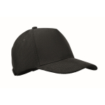 5-panel corduroy cap with adjustable closure 220 g/m² black colour