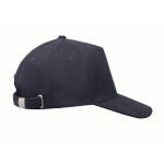 5-panel corduroy cap with adjustable closure 220 g/m² blue colour sixth view