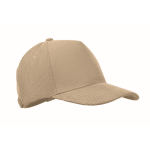 5-panel corduroy cap with adjustable closure 220 g/m² beige colour