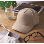 5-panel corduroy cap with adjustable closure 220 g/m² beige colour ambient view