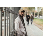 5-panel corduroy cap with adjustable closure 220 g/m² beige colour second ambient view