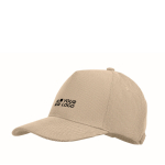 5-panel corduroy cap with adjustable closure 220 g/m² beige colour view with print area