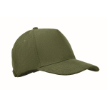 5-panel corduroy cap with adjustable closure 220 g/m² military green colour