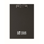 Lightweight cardboard clipboard with metal clip A4 black colour view with print area