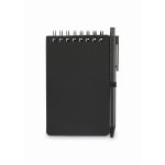 Water-resistant notebook with plastic cover and pen black colour