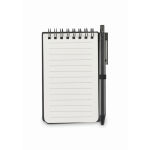 Water-resistant notebook with plastic cover and pen black colour third view