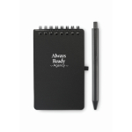 Water-resistant notebook with plastic cover and pen black colour fourth main view