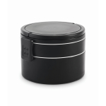 Round two-tier lunch box 250/700 ml with handles black colour