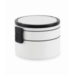 Round two-tier lunch box 250/700 ml with handles white colour